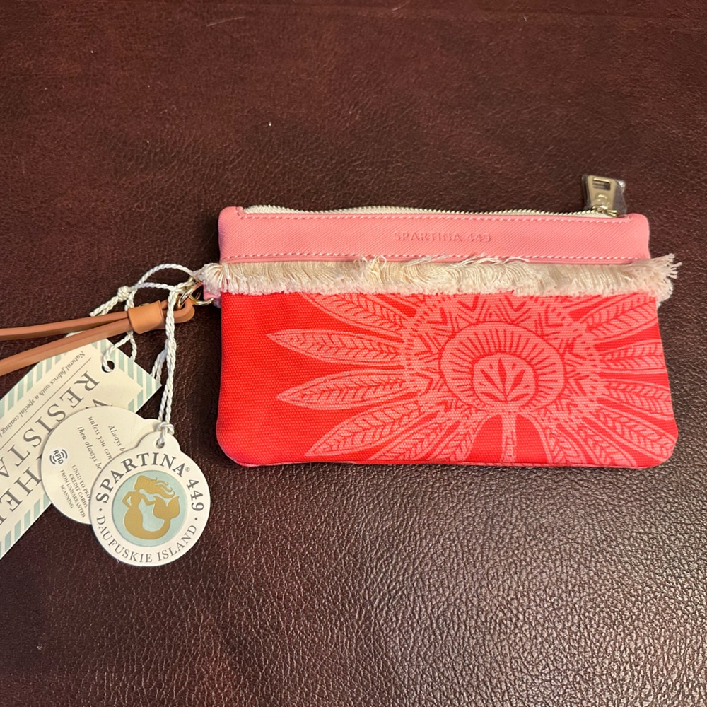 New!!  Spartina 449 Red and Pink Clutch
